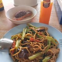 Tjaw min with fake fish. #Veganuary at June Vegetarian Restaurant - Maybe closed in Phuket