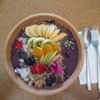 Amazing Acai bowl for breakfast at Cafe Mimosa in Takapuna