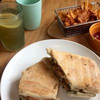 Pesto Panini and Sweet Potato Chips at Happy Buddha - Pop-Up in Shanghai