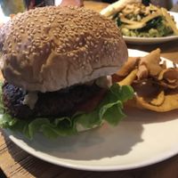 Burger complete with vegan cheese  at Happy Buddha - Pop-Up in Shanghai
