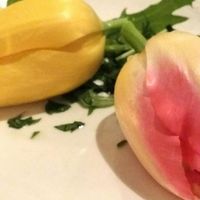 I ate tulips at a special event!  at Pettirosso in Seattle