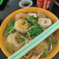 Noodle soup at Blue Boy Vegetarian Food Centre in Kuala Lumpur