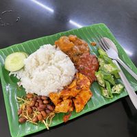 Nasi lemak  at Blue Boy Vegetarian Food Centre in Kuala Lumpur