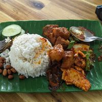 A nasi lamak dish... after a bite or two. Hehe 😅 at Blue Boy Vegetarian Food Centre in Kuala Lumpur