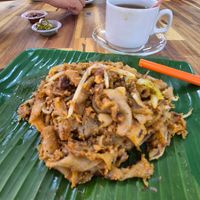 Char kway teow with egg at Blue Boy Vegetarian Food Centre in Kuala Lumpur
