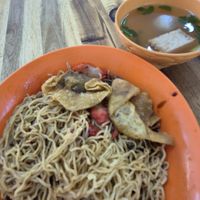 Wanton noodles at Blue Boy Vegetarian Food Centre in Kuala Lumpur