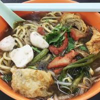 Prawn mee is very tasty even if it doesn't taste like the conventional version. at Blue Boy Vegetarian Food Centre in Kuala Lumpur