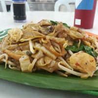 Fried noodles with mystery mock meat. at Blue Boy Vegetarian Food Centre in Kuala Lumpur