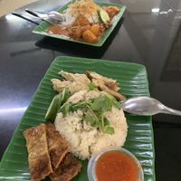 Vegan “Chicken” rice  at Blue Boy Vegetarian Food Centre in Kuala Lumpur