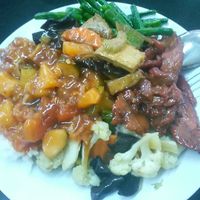 From buffet 12 RM at Blue Boy Vegetarian Food Centre in Kuala Lumpur