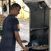 Famous ah Hua fried kway Teow at Blue Boy Vegetarian Food Centre in Kuala Lumpur