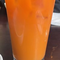 Thai iced tea  at Zhu's Vegan Kitchen in Arlington