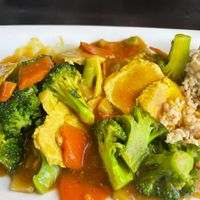 Orange seitan  at Zhu's Vegan Kitchen in Arlington