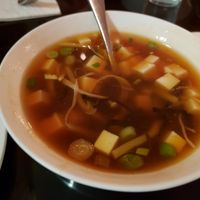 Hot and sour soup at Zhu's Vegan Kitchen in Arlington