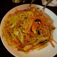 Singapore rice noodles at Zhu's Vegan Kitchen in Arlington