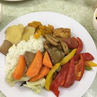 Buffet selection (cassava and sweet potato/pumpkin were delicious)  at Tu Hao in Hanoi