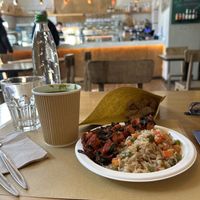 zucchini, spinach and peas soup - rice with vegetables and almond - marinated tofu  at Radicetonda - Piazza Buozzi in Milan