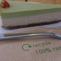 Vegan Matcha Cake at Schondorf Bio Cafe in Bratislava