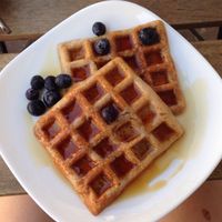 waffles at Schondorf Bio Cafe in Bratislava