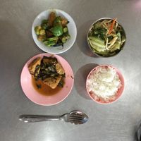 3 dishes + rice at Vegetarian 1000 in Phnom Penh