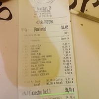 Total price and price per person  at Veg World India in Barcelona