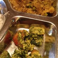 Thali at Veg World India in Barcelona