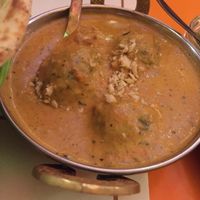 spinach “meatballs" at Veg World India in Barcelona