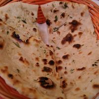 Garlic naan at Veg World India in Barcelona