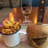 Seitan “Clucky This Time” burger veganised at BrewDog in Manchester