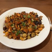Root down veggie hash with black beans   at Black Cat Coffeehouse in Ashland