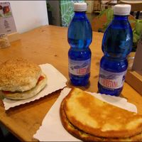 Vegan burger and pizza at 100% Bio in Rome