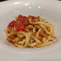 Pici ai pomodorini e mollica at 100% Bio in Rome