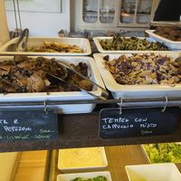 Lunch buffet with seitan and tempeh  at 100% Bio in Rome