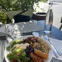 Outside seating in December  at 100% Bio in Rome