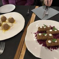 Polpeti zucca, polenta sticks  at 100% Bio in Rome