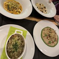 Carrot ginger soup, celeriac purée, broccoli temballo, risotto with leaks  at 100% Bio in Rome