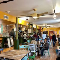 Fun, bright, indoor space to eat in    at Life Alive Organic Cafe in Lowell