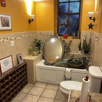 Revamped bathroom   at Life Alive Organic Cafe in Lowell