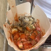 Tomato and basil with extra mushrooms   at Dal Moro's Fresh Pasta To Go in Venice