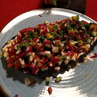 Vegan eggplant at Aubergine in Bucharest