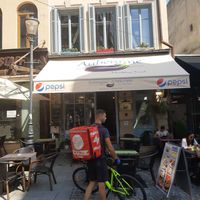 Outside at Aubergine in Bucharest