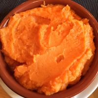 sweet potato mash at Aubergine in Bucharest