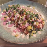 Vegan eggplant dish at Aubergine in Bucharest