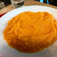 sweet potato mash at Aubergine in Bucharest