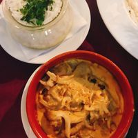 my favorite - plenteous mushrooms with a side of jasmine rice!!! at Aubergine in Bucharest