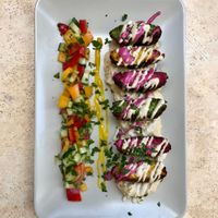 Three colors falafels at Aubergine in Bucharest