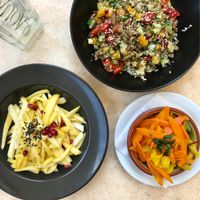 Many salad options  at Aubergine in Bucharest