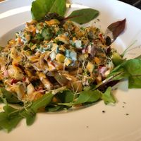 Nice vegan dish. Super big at Aubergine in Bucharest