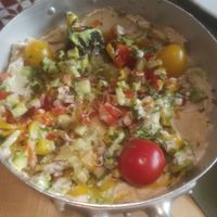 Hummus, eggplant and other vegetables. Very good! at Aubergine in Bucharest