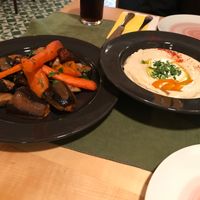 Humus and vegetables  at Aubergine in Bucharest